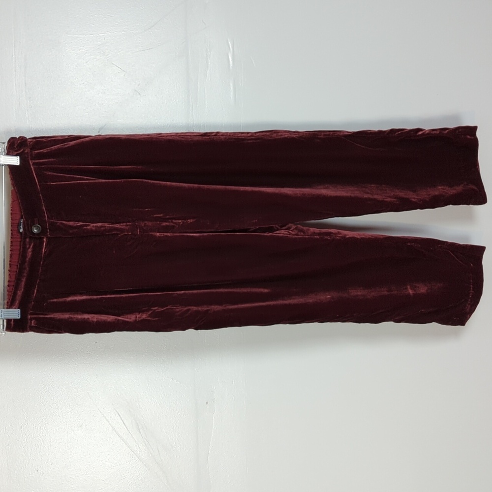 Madewell Velvet Straight Leg Pants - Burgundy